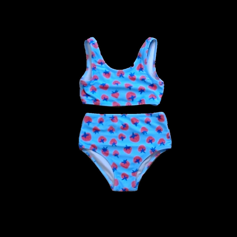 Tea Collection Girls Blue | Strawberries 2-piece Swimsuit size: 6 Years